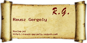 Reusz Gergely névjegykártya